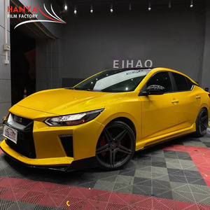 車のビニールラップスーパークリスタル-着色ステッカー包装変色PVC 18*1.52Mをカバーする黄色の色変更フィルム - Product Image 1