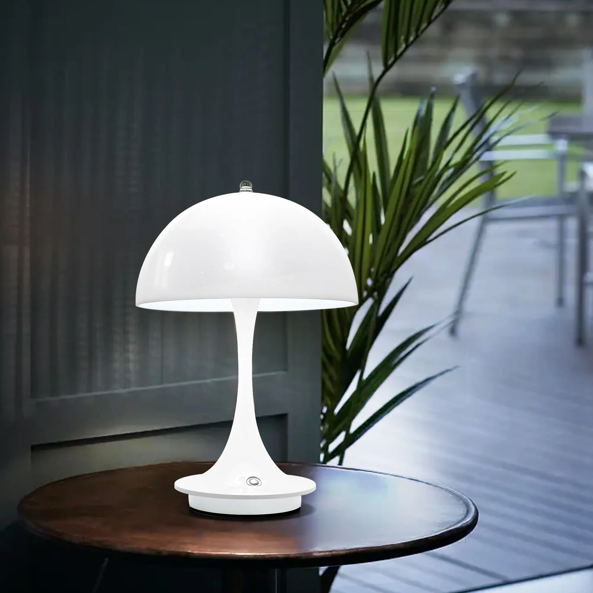 Lâmpada de mesa moderna de cogumelo LED para cabeceira, lâmpada de mesa de carregamento criativa personalizada para leitura e estudo