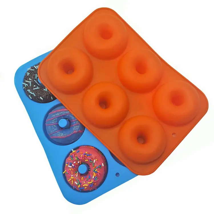 Custom 6-Cavil Siliconen Donut Bakvorm/Non-Stick Donut Cakevorm