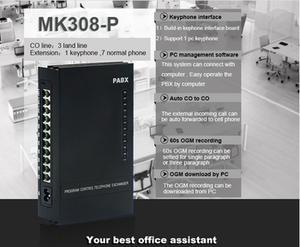 Cina PBX produttore VinTelecom MK308 sistema telefonico PABX con funzione telefono chiave e programmazione Software PC