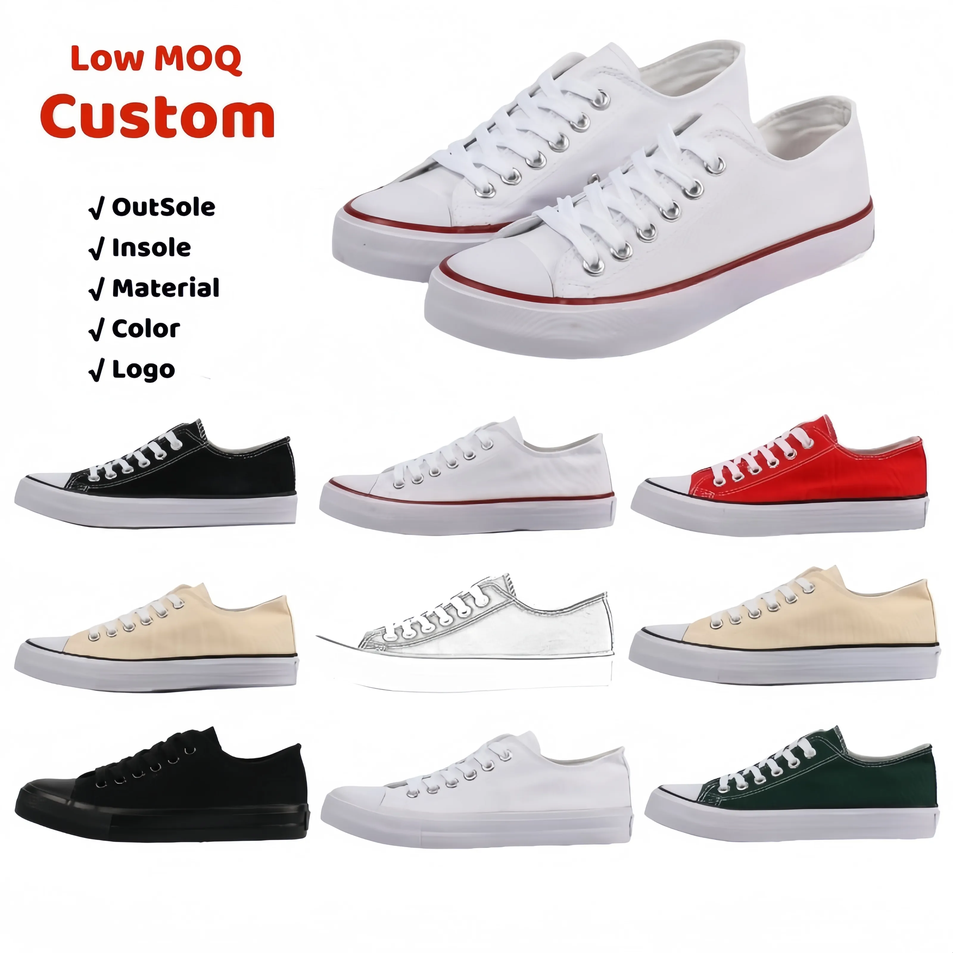 Neueste Mode Low Top hochwertige Damen weiße Schuhe Leinwand Unisex mehrfarbige Freizeit schuhe Canvas Trendy Schuhe