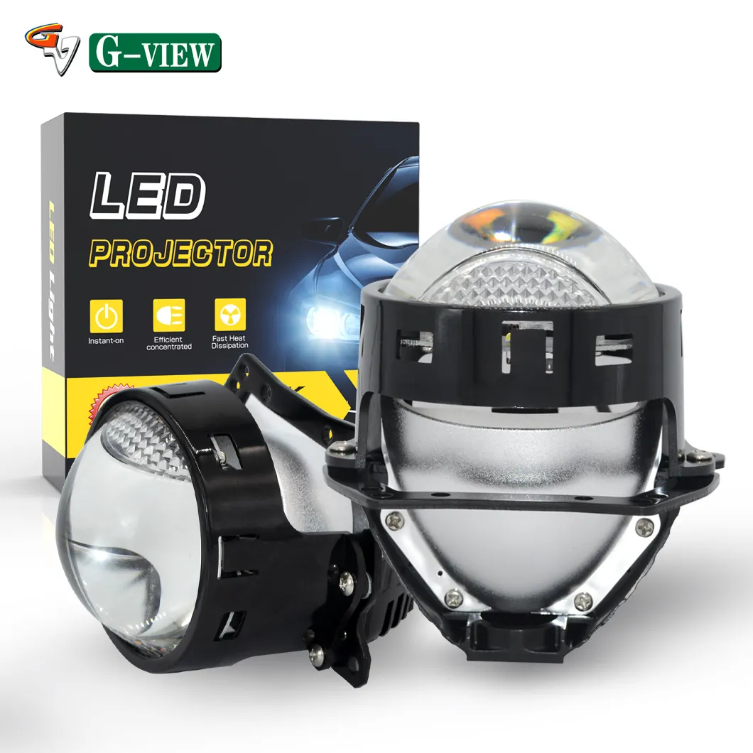 GviewLEDランプ9005デュアルカラー3インチカープロジェクターレーザーヘッドライトオートH7LEDプロジェクターヘッドランプ