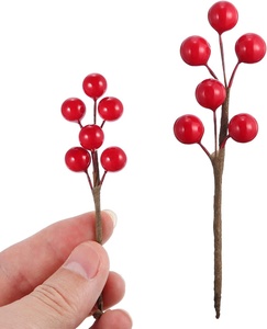 Yapay <span class=keywords><strong>Holly</strong></span> Berry seçtikleri kaynaklanıyor noel Berry dalları çiçek aranjmanları için noel ağacı DIY Craft düğün ev dekor