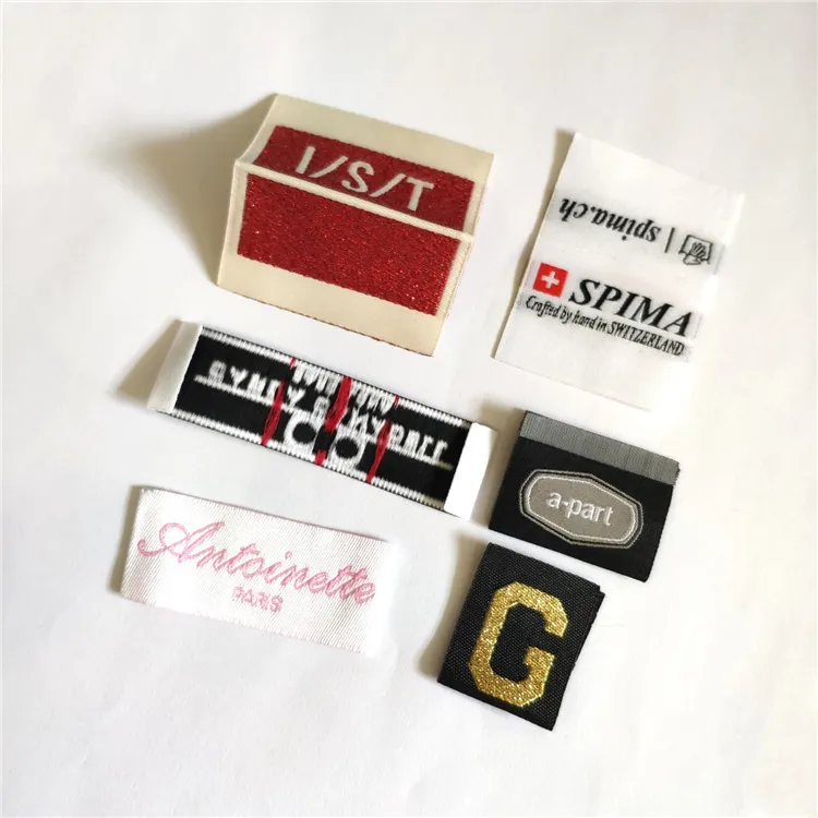 Actory-Etiquetas de ropa hechas a medida con logotipo de la marca, Etiquetas tejidas de diseño personalizado de satén
