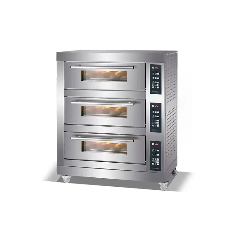 Forno elettrico per pizza industriale a 2 piani 2 vassoi forno da forno a doppio strato per torte forni incorporati