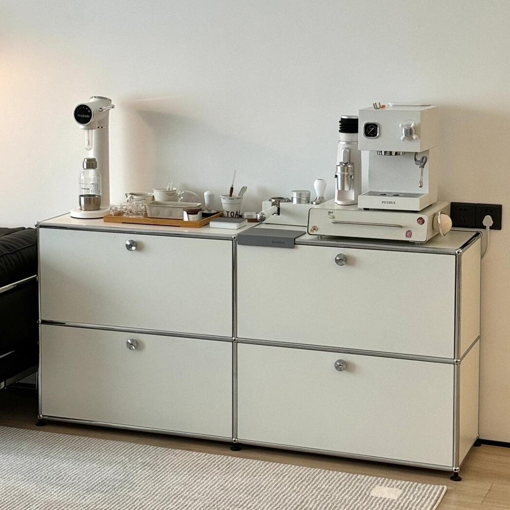 Double-layer cabinet-even cabinet-simple white