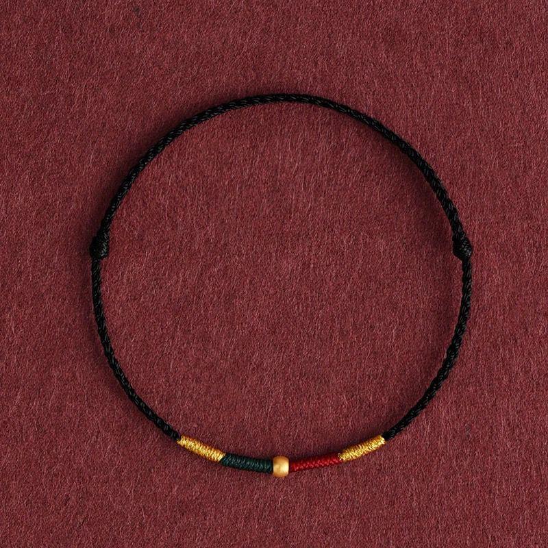 Bracelet à perles de transfert en corde noire