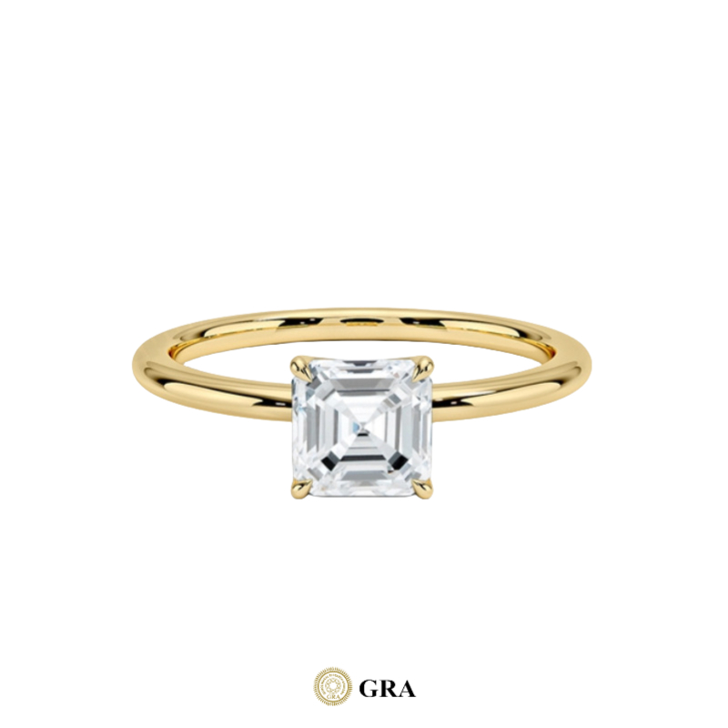 1ct asscher moissanite+GRA certificate