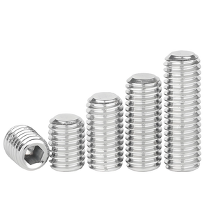 Asme Unc Unf 4 #-40 6 #-32 1/2-13 1/4-20 3/8-16不锈钢细齿六角套筒开槽平头无头固定螺钉 - Product Image 3