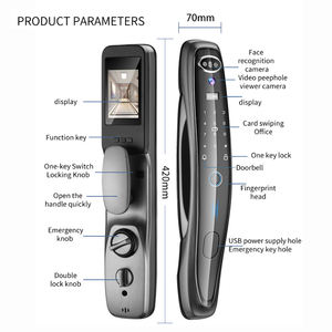 XSDTS Q8 Smart Türschloss mit 3D-Gesicht Entsperren Tuya WiFi-fähiger Fernzugriff über App Verbesserte biometrische Sicherheit Video Intercom - Product Image 6