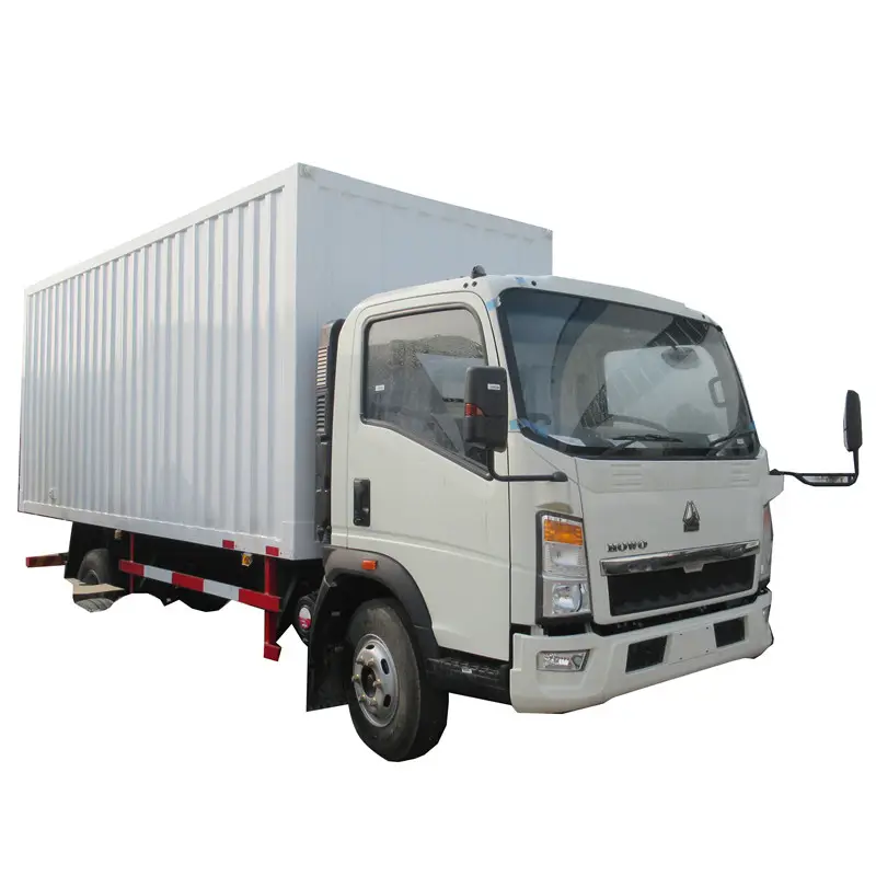 Sinotruk Howo Rechterhand Drive Hydraulische Lift Gate 3 Ton Vrachtwagen Gesloten Box Cargo Mini Van