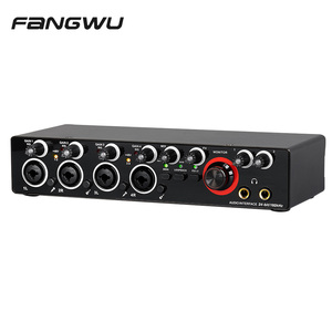 Studio Recording <strong>Microphone</strong> USB External 48V MD44 24Bit 192KHz <strong>Audio</strong> Interface 4 <strong>Input</strong> <strong>Output</strong> Sound Card