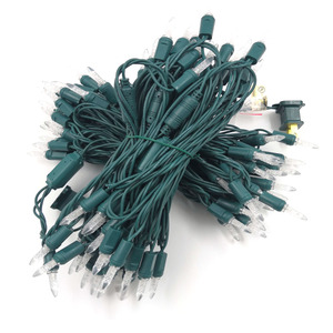 25ft M5 Commercial <strong>LED</strong> <strong>String</strong> <strong>Light</strong> Multicolor Green Wire - Product Image 4