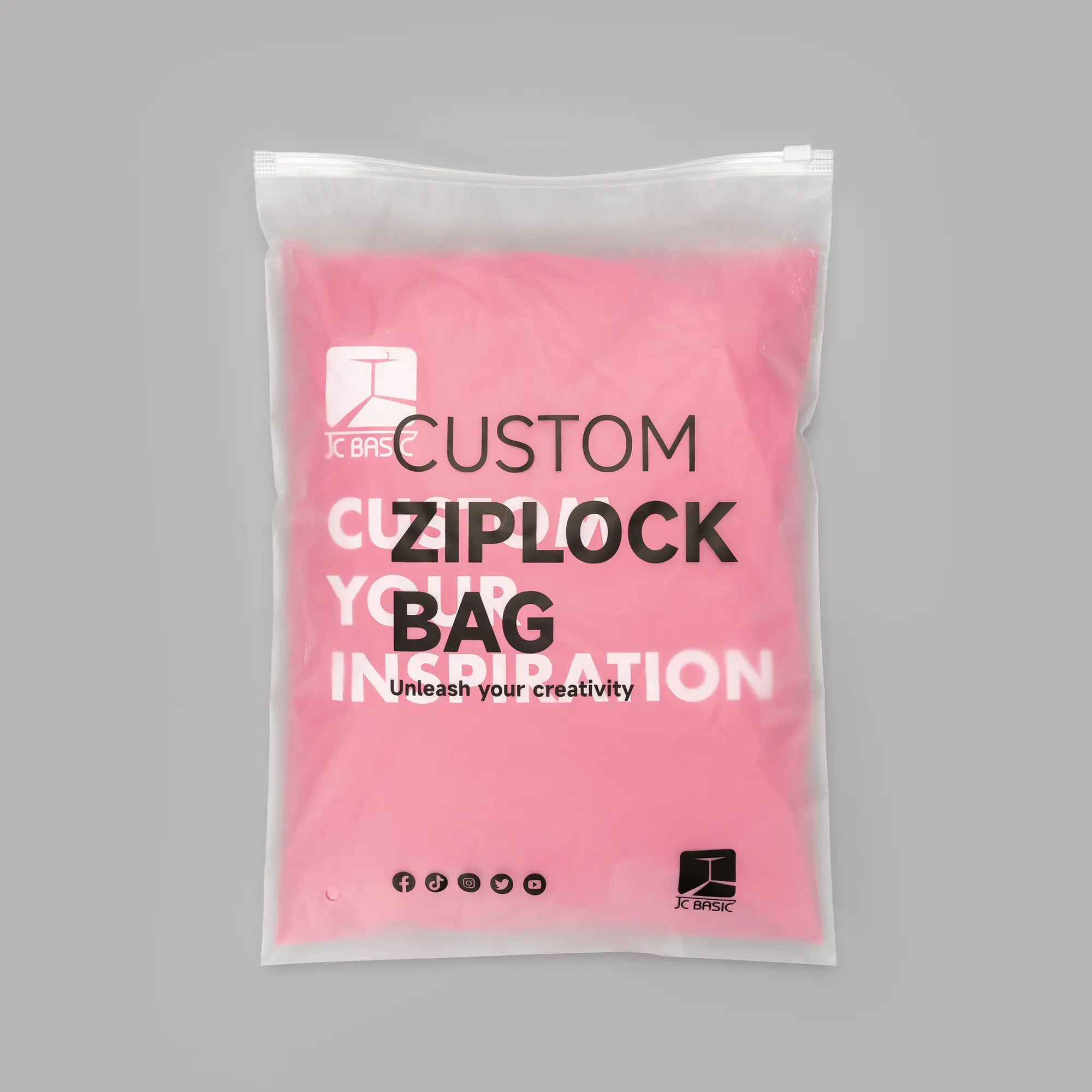 Großhandel benutzer definierte Verpackung gedruckt Logo Kleidung Zip Lock Clear Ziplock Kunststoff Reiß verschluss Frosted Kleidung Taschen