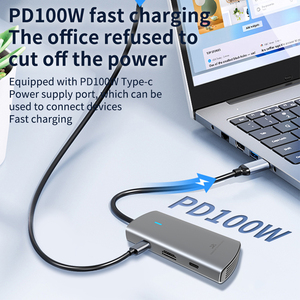 ODM/原始设备制造商6合1 USB C型集线器适配器4k高清多端口USB3.0 PD100W电脑配件坞站 - Product Image 2