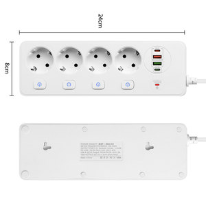 带单开关的欧盟电源插座20W USB充电器桌面扩展电源板 - Product Image 3