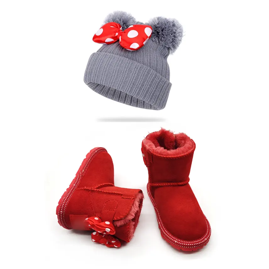 Modische Schuhe Groß-und Einzelhandel Winter mode Stiefel Kinder Weihnachts stiefel und Hüte für Weihnachts kleidung