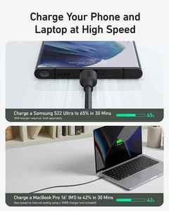 Anker สาย544 240W USB C TO USB C CABLE 6 FT สายชาร์จแบบไบโอ-braided USB C ที่ชาร์จเร็วสำหรับ MacBook Pro iPad Pro - Product Image 3