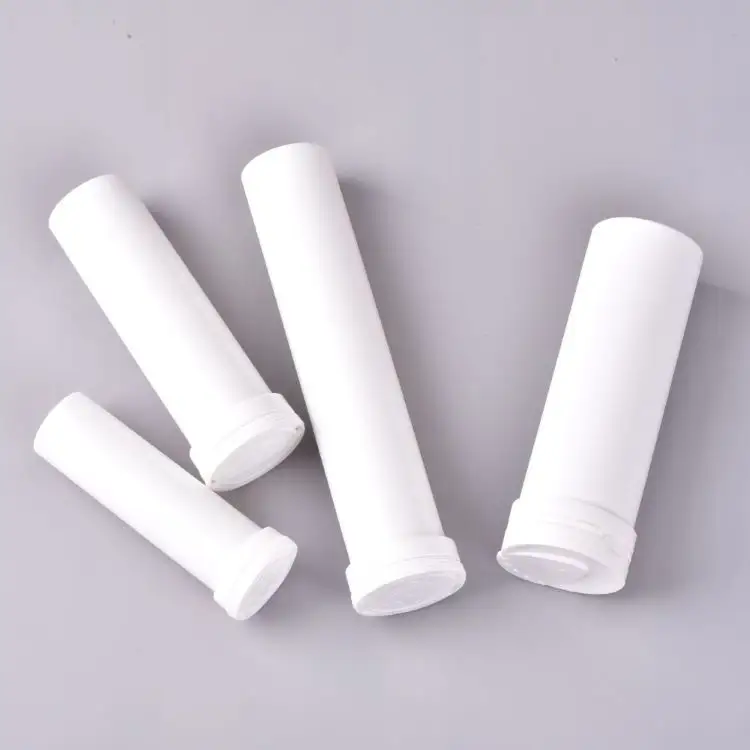Tubos efervescentes para tabletas, viales vacíos con cubierta desecante, para Vitamina PP, plástico blanco efervescente con cu