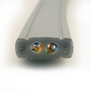 สายลิฟต์ยกเคเบิล Cat5e/Cat6เครือข่ายแบบแบนพร้อมสายเหล็กปรับแต่ง - Product Image 2