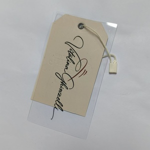 HT2524 cordón de cierre colgante de etiqueta colgante de lujo con cierre de cadena de sellado logotipo en relieve personalizado colgar Etiqueta de ropa para ropa - Product Image 3
