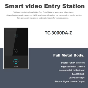 Metal Ring Doorbell <strong>Intercom</strong> With IR Night Vision Camera Embedded IP/tcp Video 2 Way Communication 1 Unit <strong>Intercom</strong> <strong>System</strong> - Product Image 3