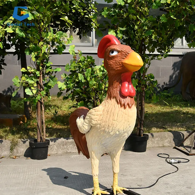 SG-RT-AA28 artificial de tamaño real, modelo de animal que habla, Gallo robótico, animatrónico, para parque exterior