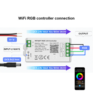 Controlador WiFi de tira LED RGB inteligente multifuncional Control de aplicación Tuya 15A - Product Image 3
