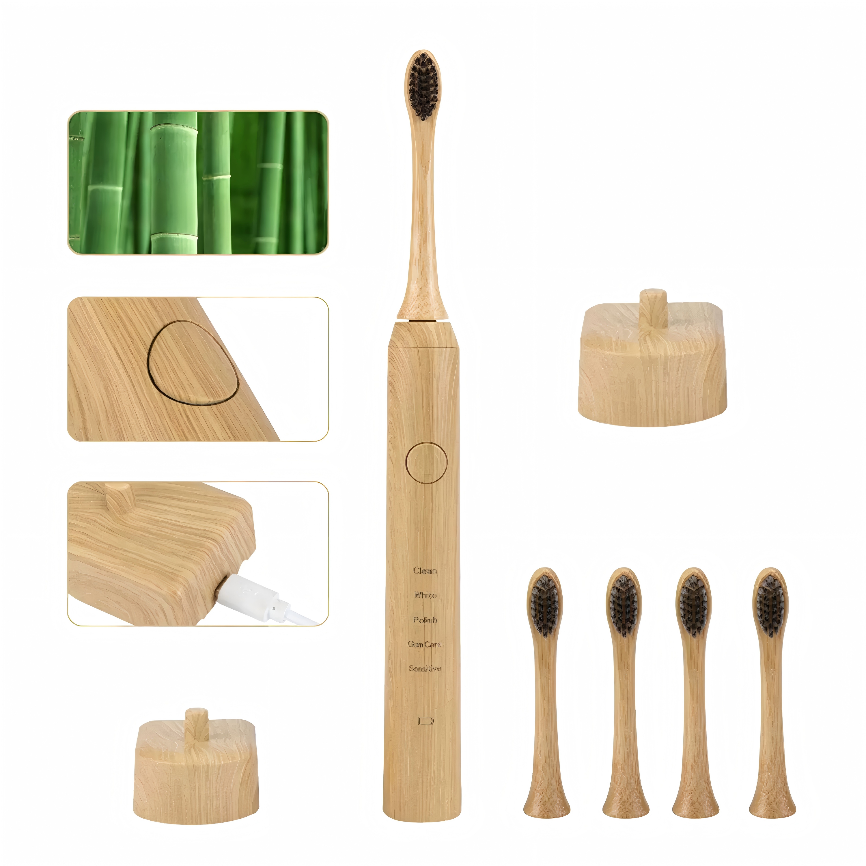 Bamboo color with 4 brush heads