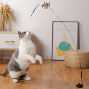 猫のための面白いインタラクティブペットムーブメントおもちゃ環境に優しい交換可能なヘッドシミュレーション鳥のおもちゃ - Product Image 4