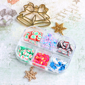 6 Grids Halloween &amp; Christmas Shaped Slices <strong>3D</strong> Clay Canes Nail Tips Stickers Soft Ceramic Tiny <strong>Cute</strong> Nails <strong>Arts</strong> - Product Image 6