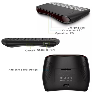 Teclado inalámbrico con panel táctil grande y retroiluminación, combo de teclado y ratón inalámbrico con receptor y mando a distancia