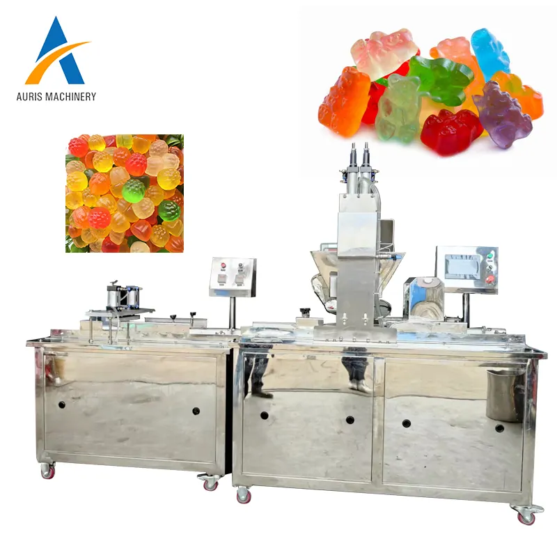 Sweet gummy candy mold shaping machines juicy gummy bear candies making production line