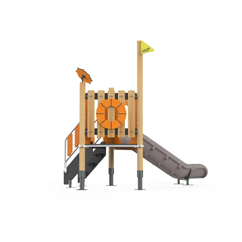 Equipamento de madeira para playground ao ar livre Jogo de escalada HPL para Parque e Jardim de infância