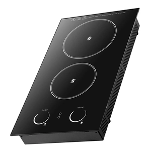 Factory model double burner infrared cooker with knob control relay <strong>program</strong> good quality with big polished crystal plate