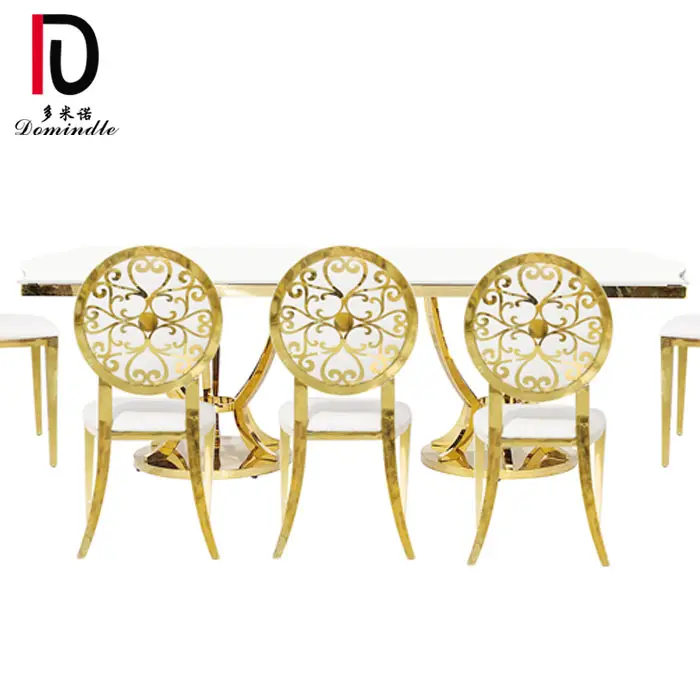 Cadeiras de hotel redondas aço inoxidável, baratas em moldura dourada
