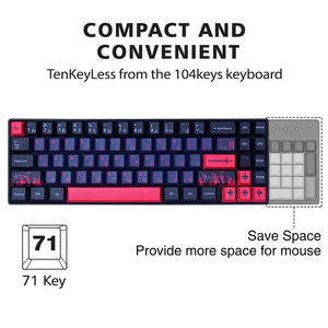 Teclado mecánico para pc, dispositivo retroiluminado rgb con 64 teclas para videojuegos con luz