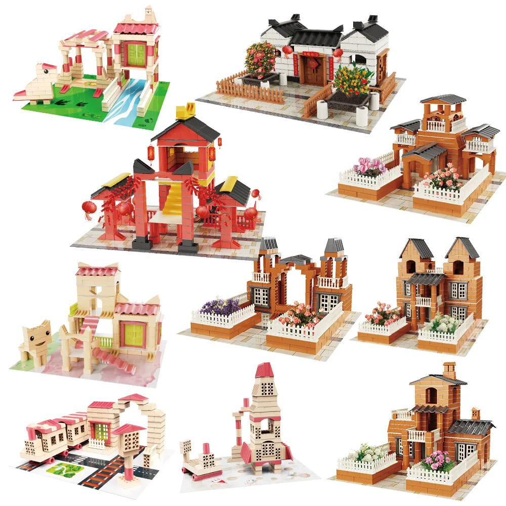 Simülasyon ev DIY inşaat oyuncak seti çocuklar için yapı evi oyuncak seti montaj oyuncak oyna