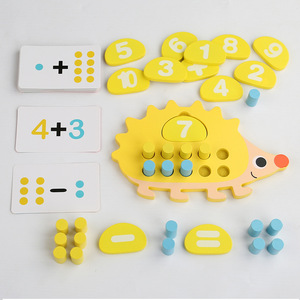モンテッソーリ子供の10グリッド教育エイズ数学的啓蒙の追加と引き算は10カウント木のおもちゃ - Product Image 4