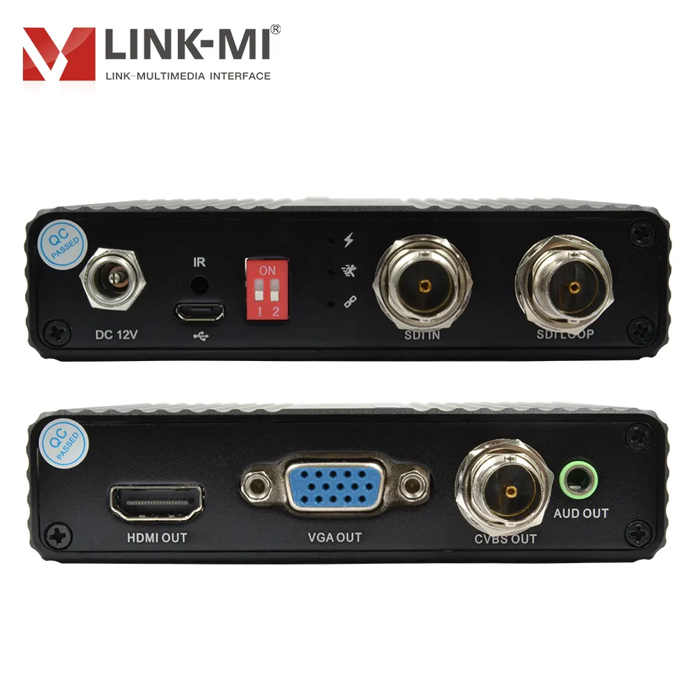 Boîtier convertisseur vidéo SDI vers HDMI/VGA/CVBS SDI avec télécommande Compatible avec tous les formats convertisseur SDI