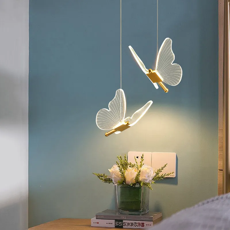 Светодиодные подвесные светильники в виде бабочек, нордическое внутреннее освещение, Современная Подвесная лампа, украшение для гостиной, подвесной светильник в стиле арт-деко