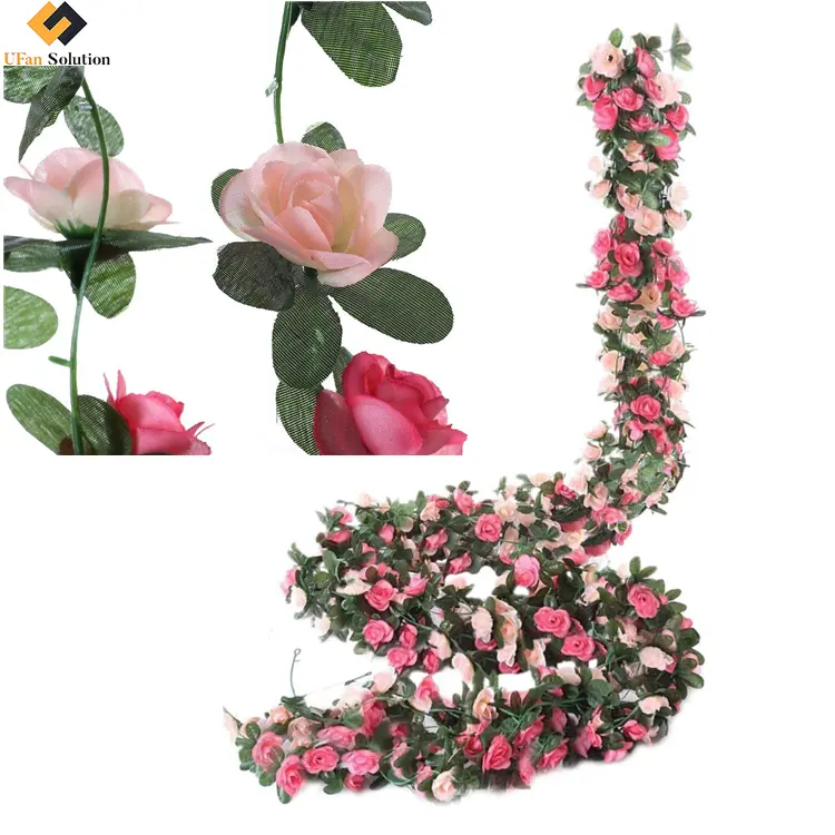 Artificiale rosa vite fiori piante falso fiore di peonia ghirlanda vite per matrimonio festa in casa giardino artigianato arte Decor rosso
