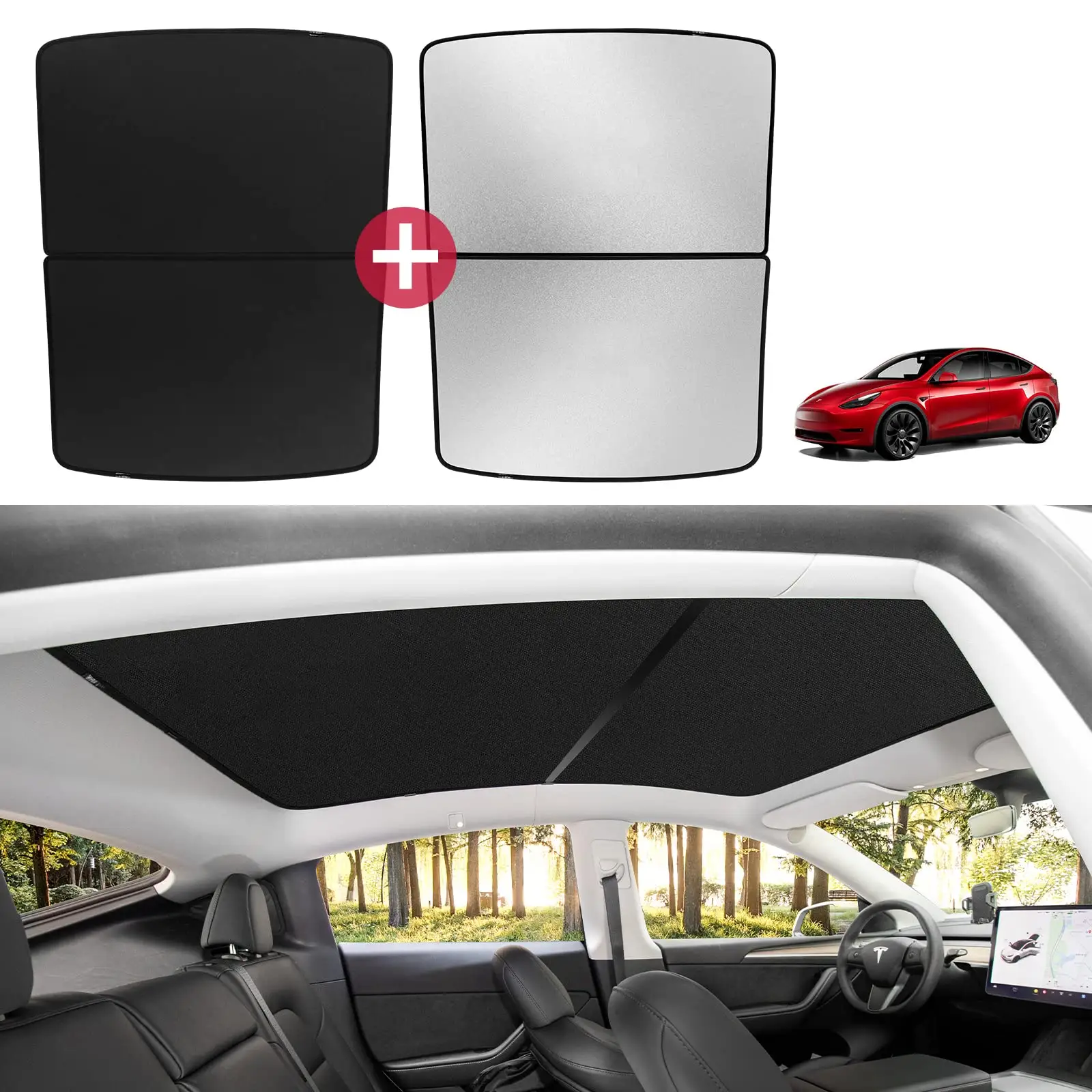 Pare-soleil de fenêtre de voiture pour Tesla modèle Y 2023 accessoires intérieur pare-soleil de toit en verre de voiture rideau 2021