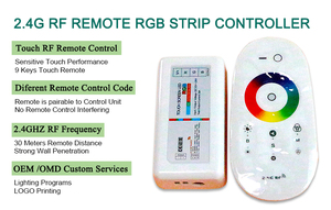 2,4g rf rgb led controller dc12-24v 6a rohs touch Screen Remote LED RGB Streifen RF Steuerung pwm 12v 24v LED Streifen licht Controller