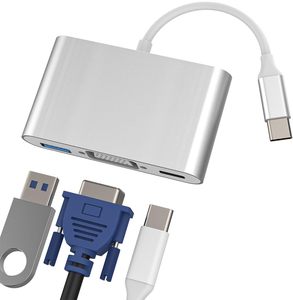 USB C至VGA适配器多端口60w快速充电usb-c集线器，带C型PD和用于视频捕获设备的USB 3.0 - Product Image 6