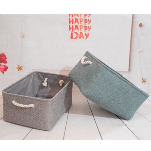 Đóng Mở Thoáng Khí Vải Lanh Lưu Trữ Giỏ Vuông EVA Polyester Vải Với Có Thể Gập Lại Tính Năng Cho Tạp Chí Cổ - Product Image 6