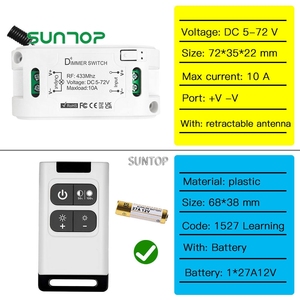 Drahtloser 433MHz DC 5V 12V 24V 48V LED-Dimm schalter Licht helligkeit Einstellbare Fernbedienung Dimmbarer Moduls ender - Product Image 2