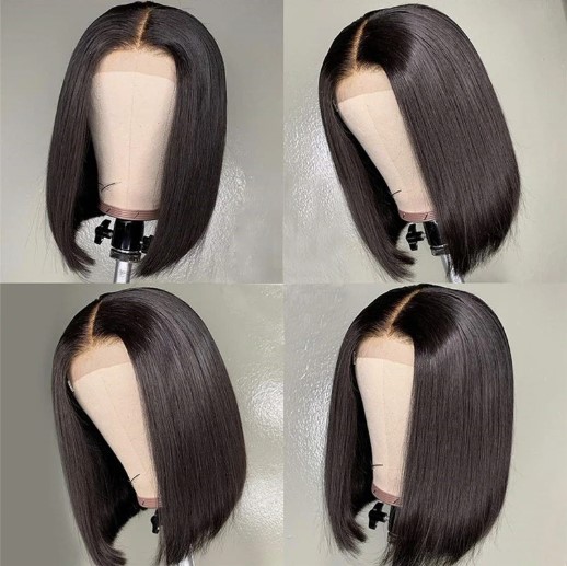Parrucche Bob dritte in pizzo 13 * 4 di colore naturale