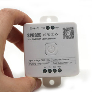 SP632E 2-канальный PWM CCT светодиодный контроллер света DC 5-24V 12A двойной цвет умный синий зуб музыкальный диммер 2,4G RF сенсорный пульт дистанционного управления/панель - Product Image 2