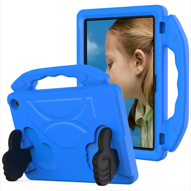 Çocuklar için EVA köpük tampon karikatür tablet kılıfı Amazon Kindle yangın HD 10 2021/2023 darbeye dayanıklı sağlam kapak kolu standı ile